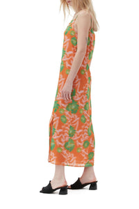 Robe nuisette imprimée en crêpe - Vibrant Orange