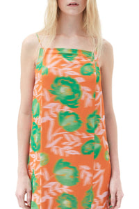Robe nuisette imprimée en crêpe - Vibrant Orange