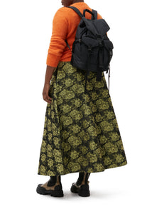 Jupe longue de tailleur de fleurs en jacquard - Lemon Zest
