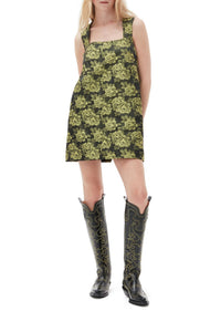 Robe courte de tailleur de fleurs en jacquard - Lemon Zest
