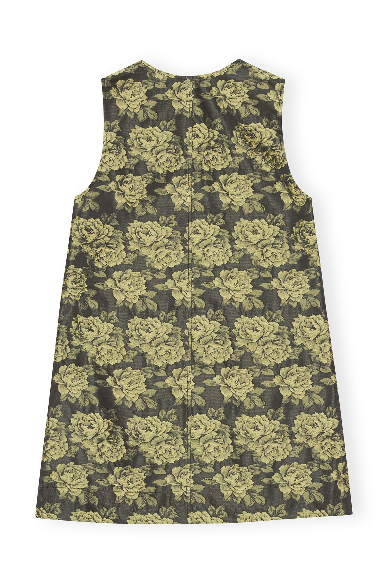 Robe courte de tailleur de fleurs en jacquard - Lemon Zest