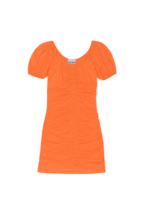 Cotton short dress - Vibrant Orange