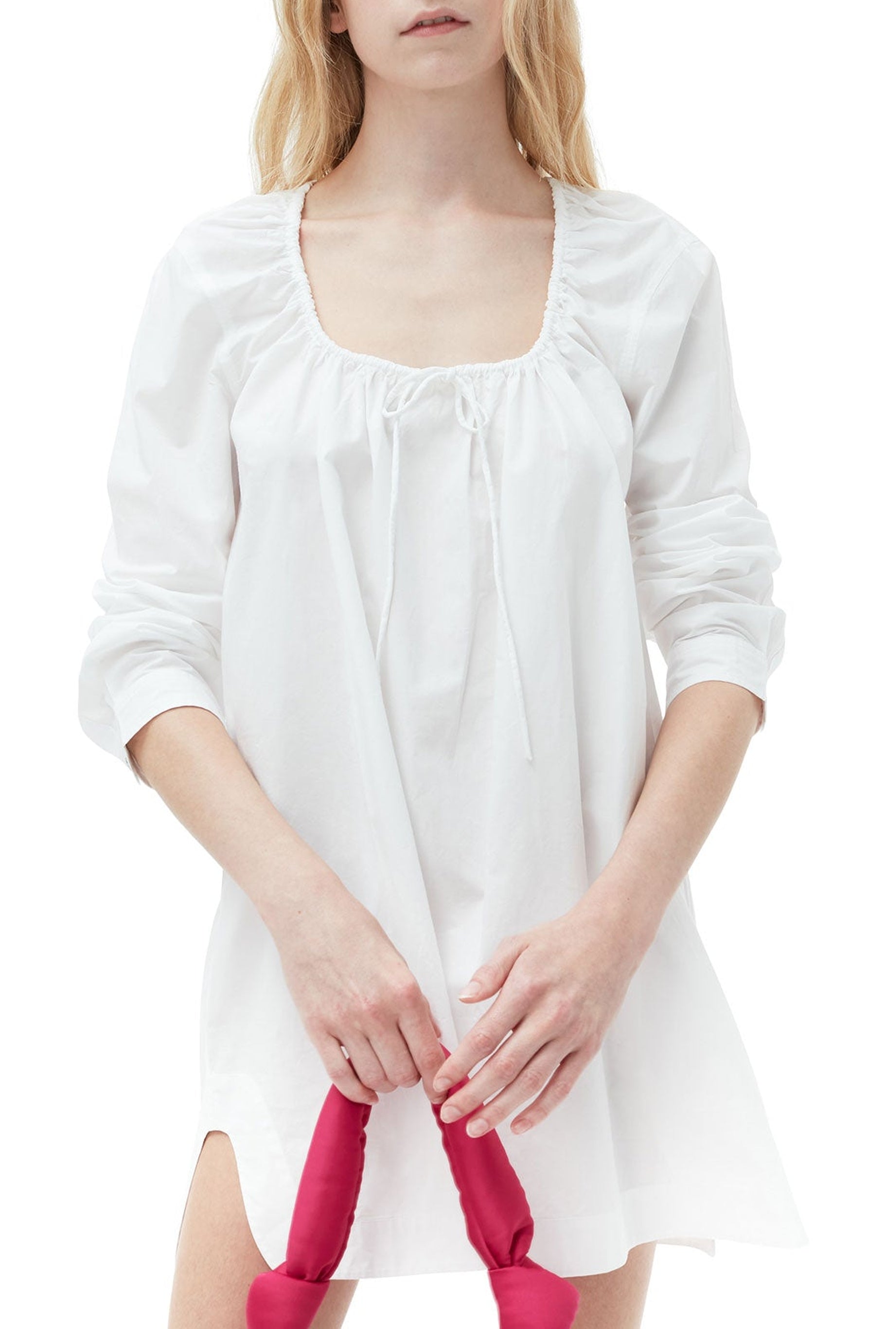 Robe courte à col carré - Bright White