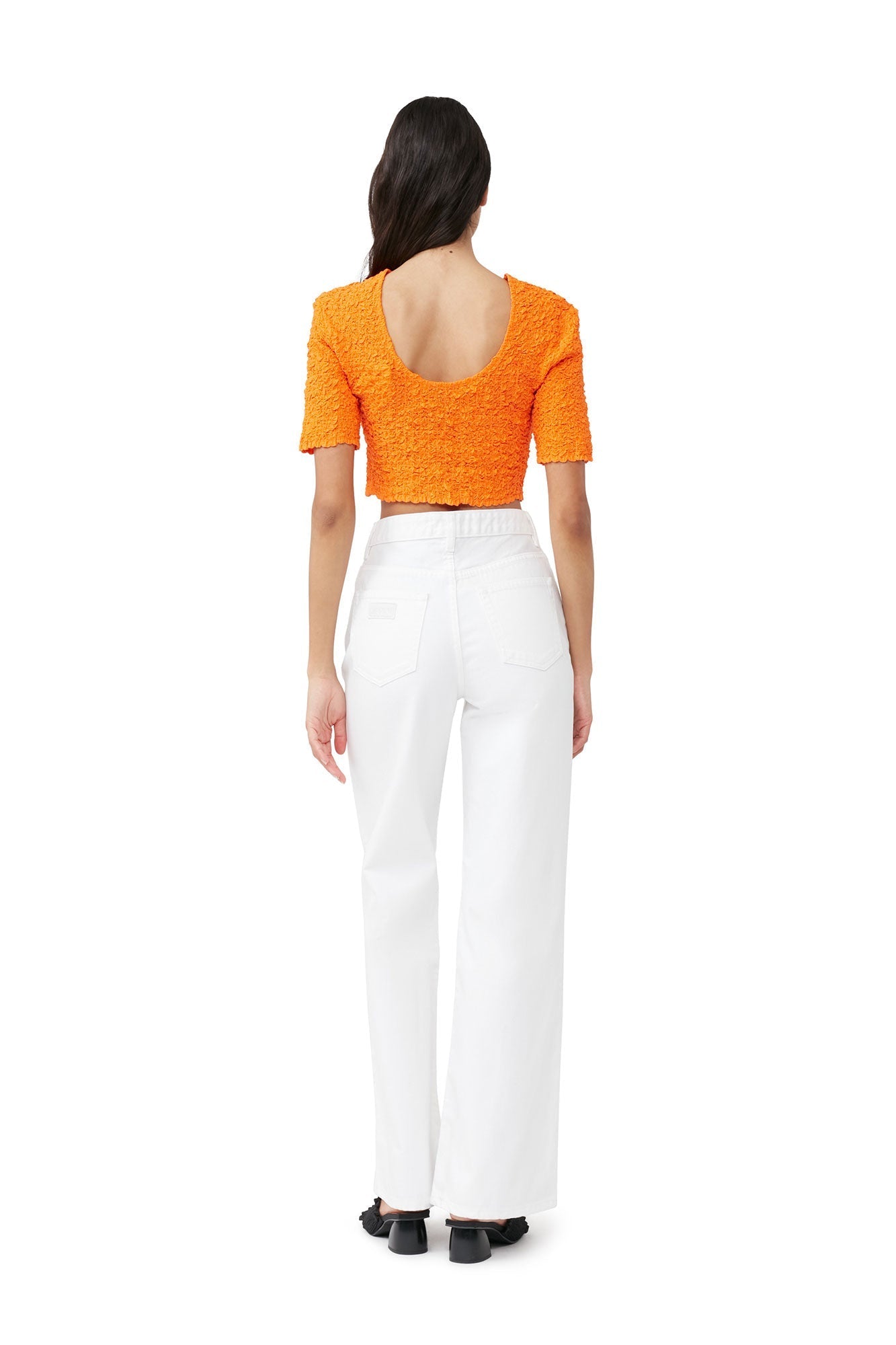 Top court smocké - Vibrant Orange