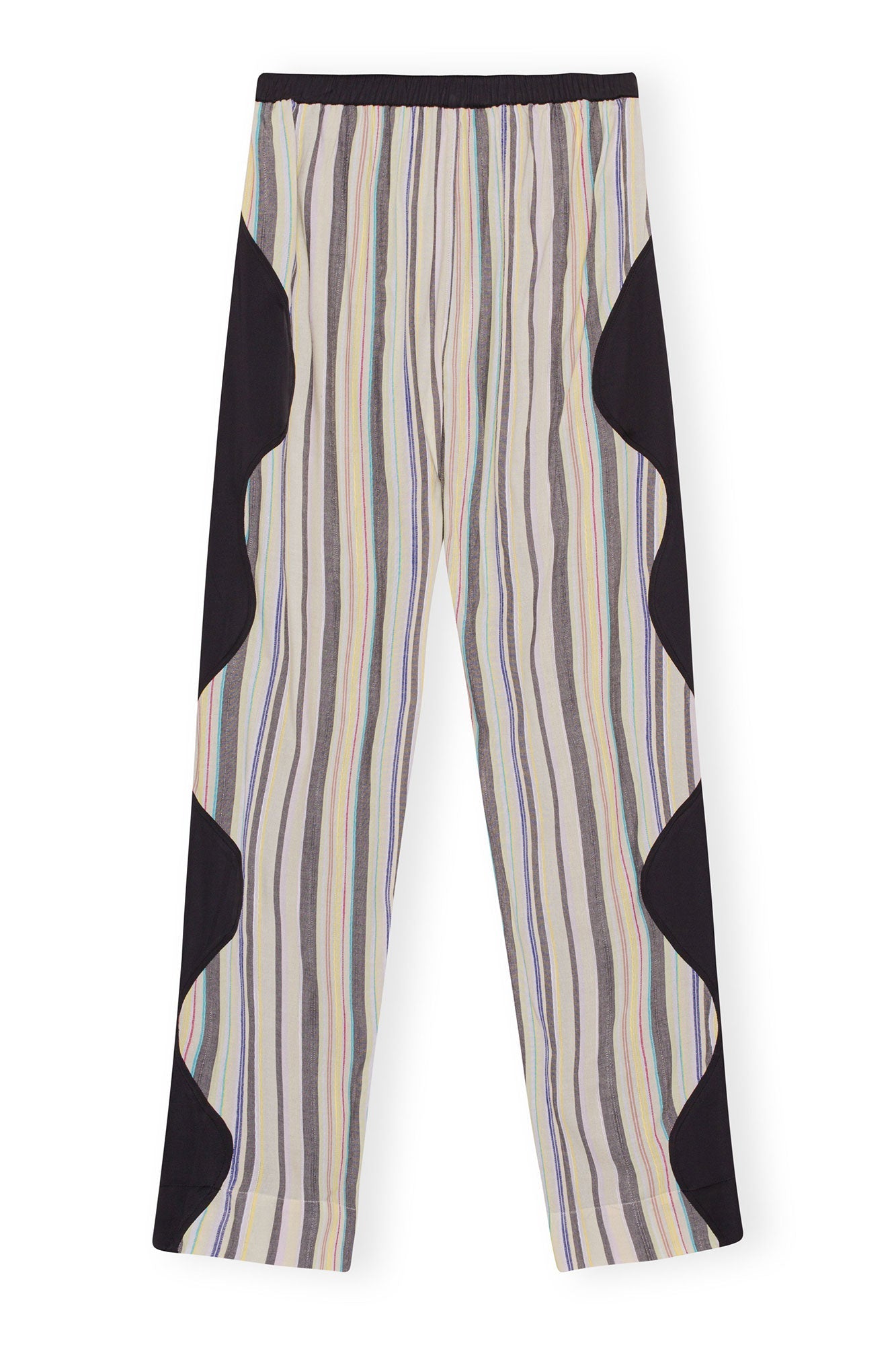 Pantalon élastique à rayures Mix Slub - Lily Green