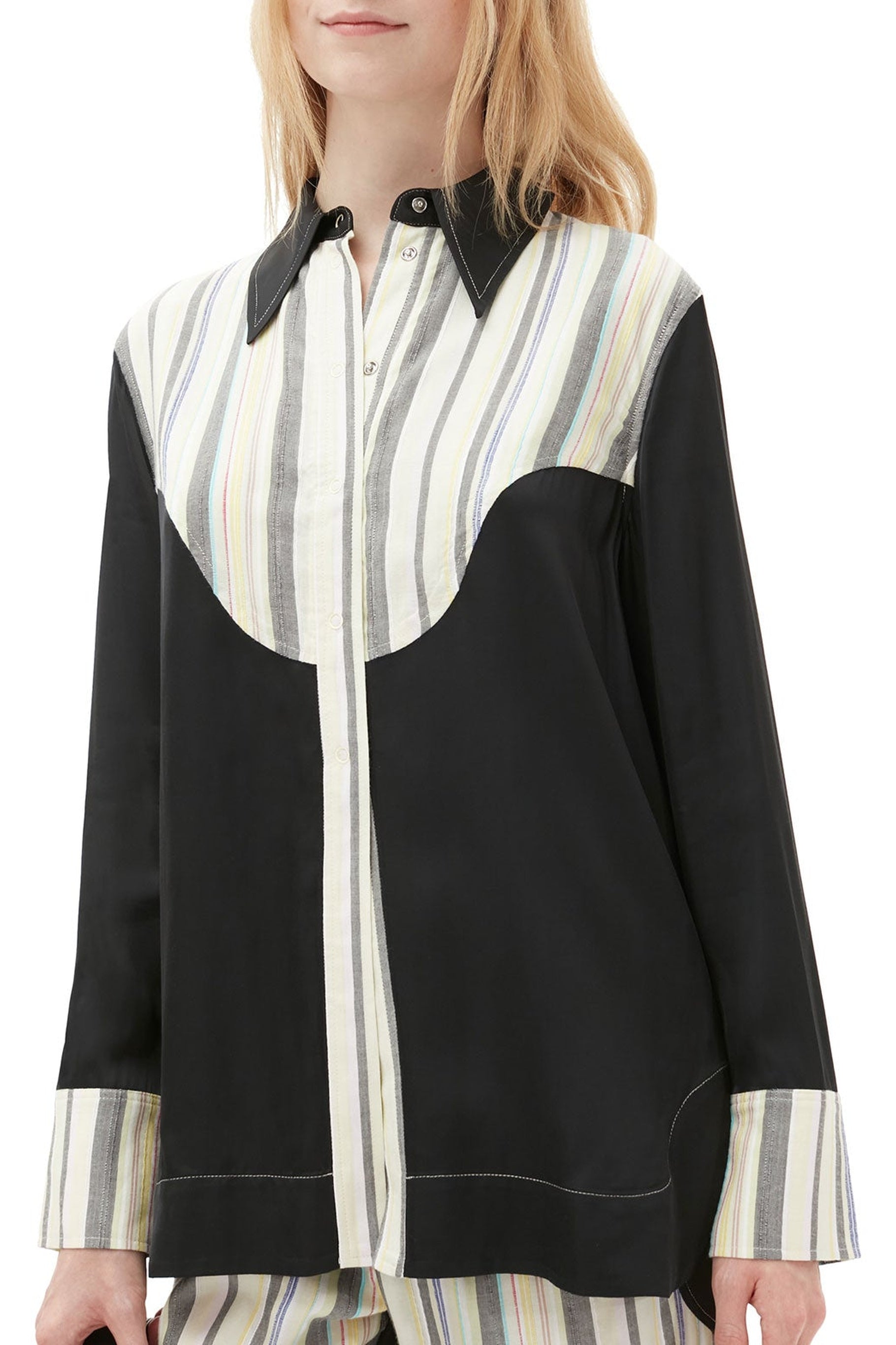 Chemise à rayures Mix Slub - Lily Green