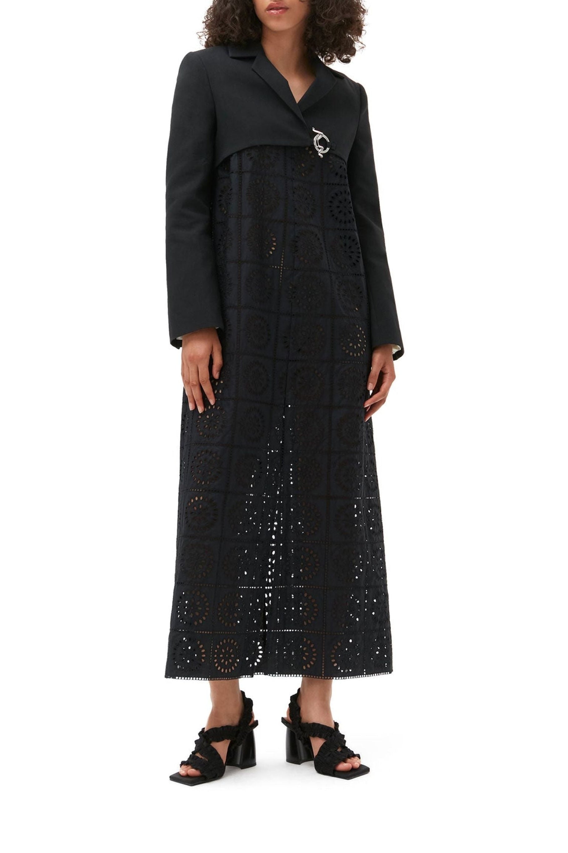 Blazer court en coton - Black
