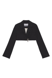 Blazer court en coton - Black