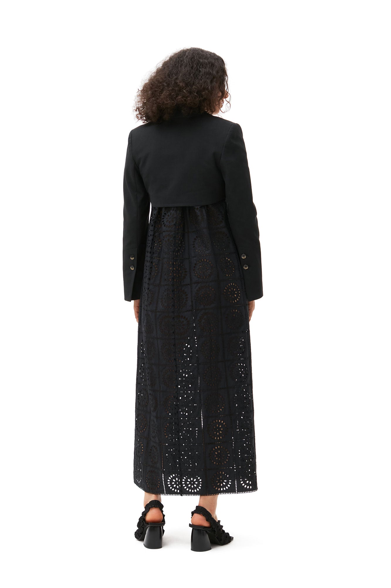 Blazer court en coton - Black