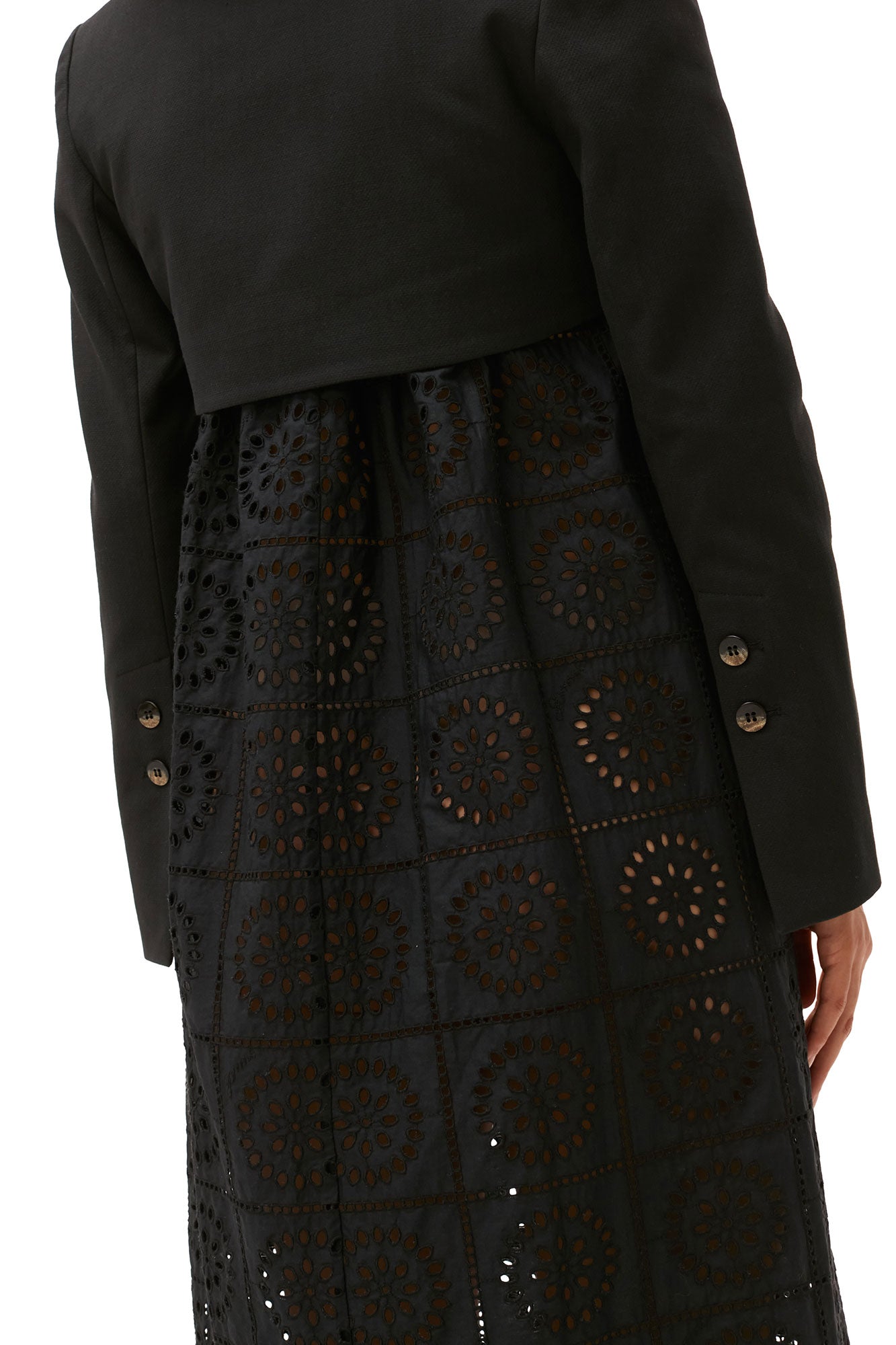 Blazer court en coton - Black