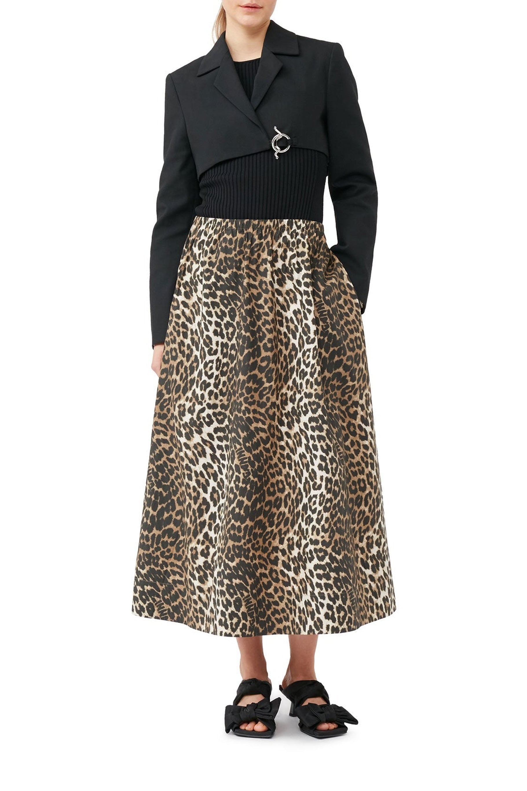 Blazer court en coton - Black