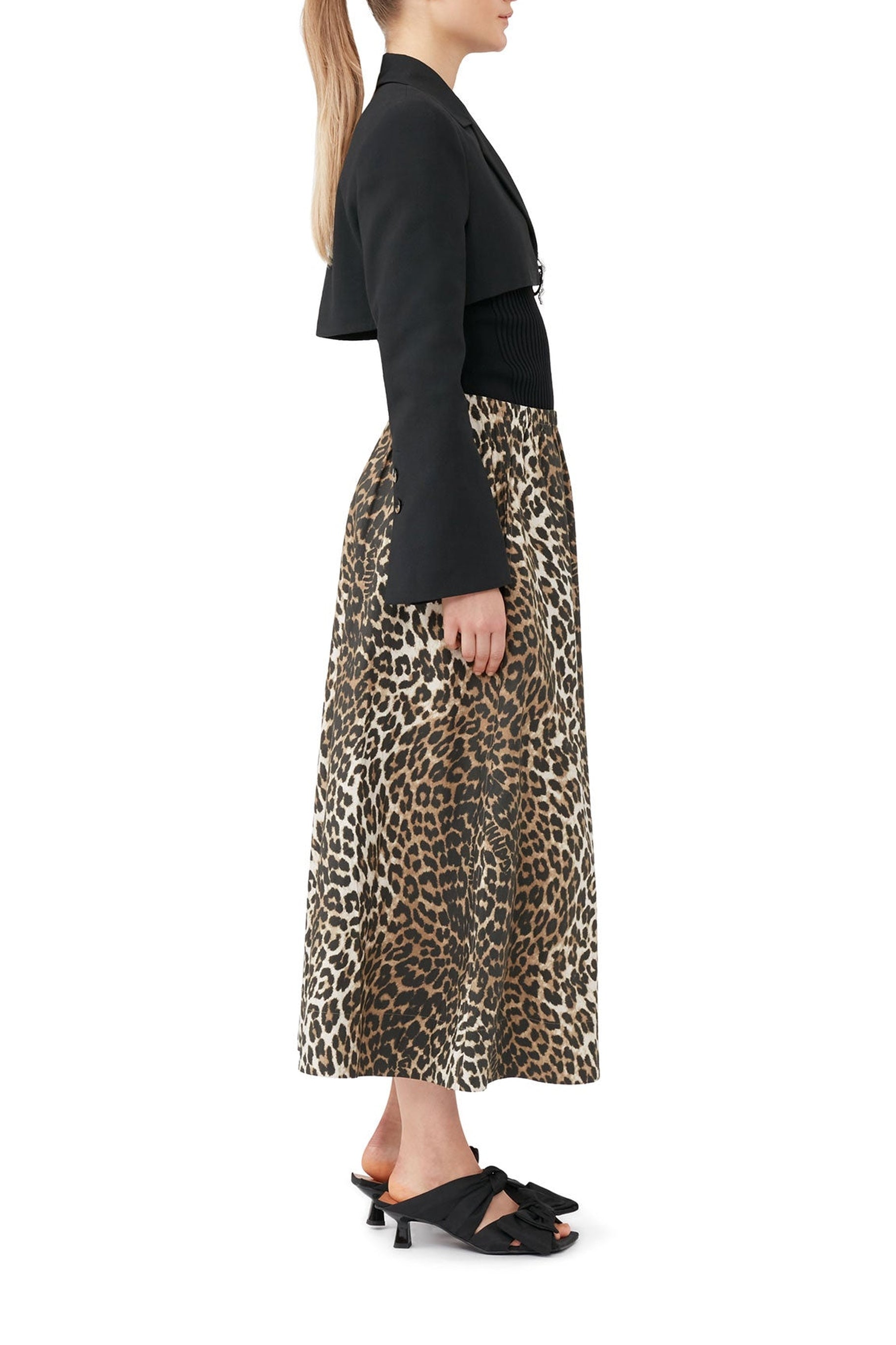 Blazer court en coton - Black