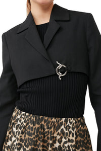 Blazer court en coton - Black