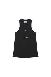 Top long sans manches en coton - Black