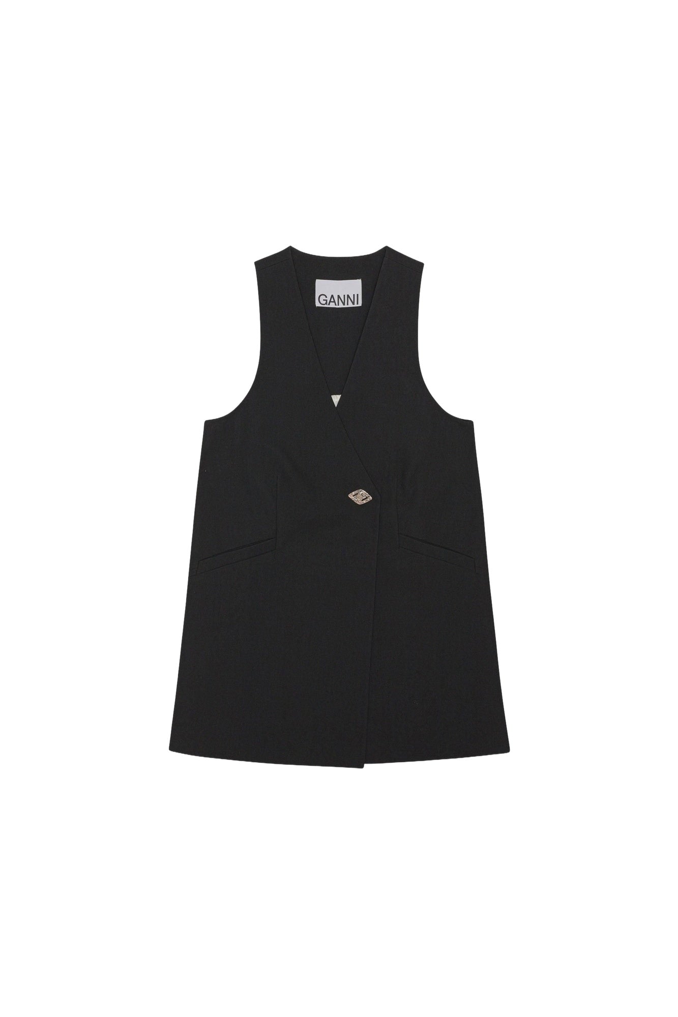 Top long sans manches en coton - Black