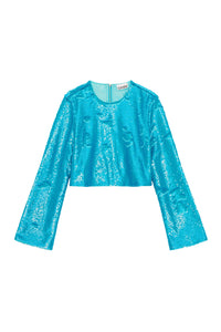 Sequin blouse - Blue Curacao