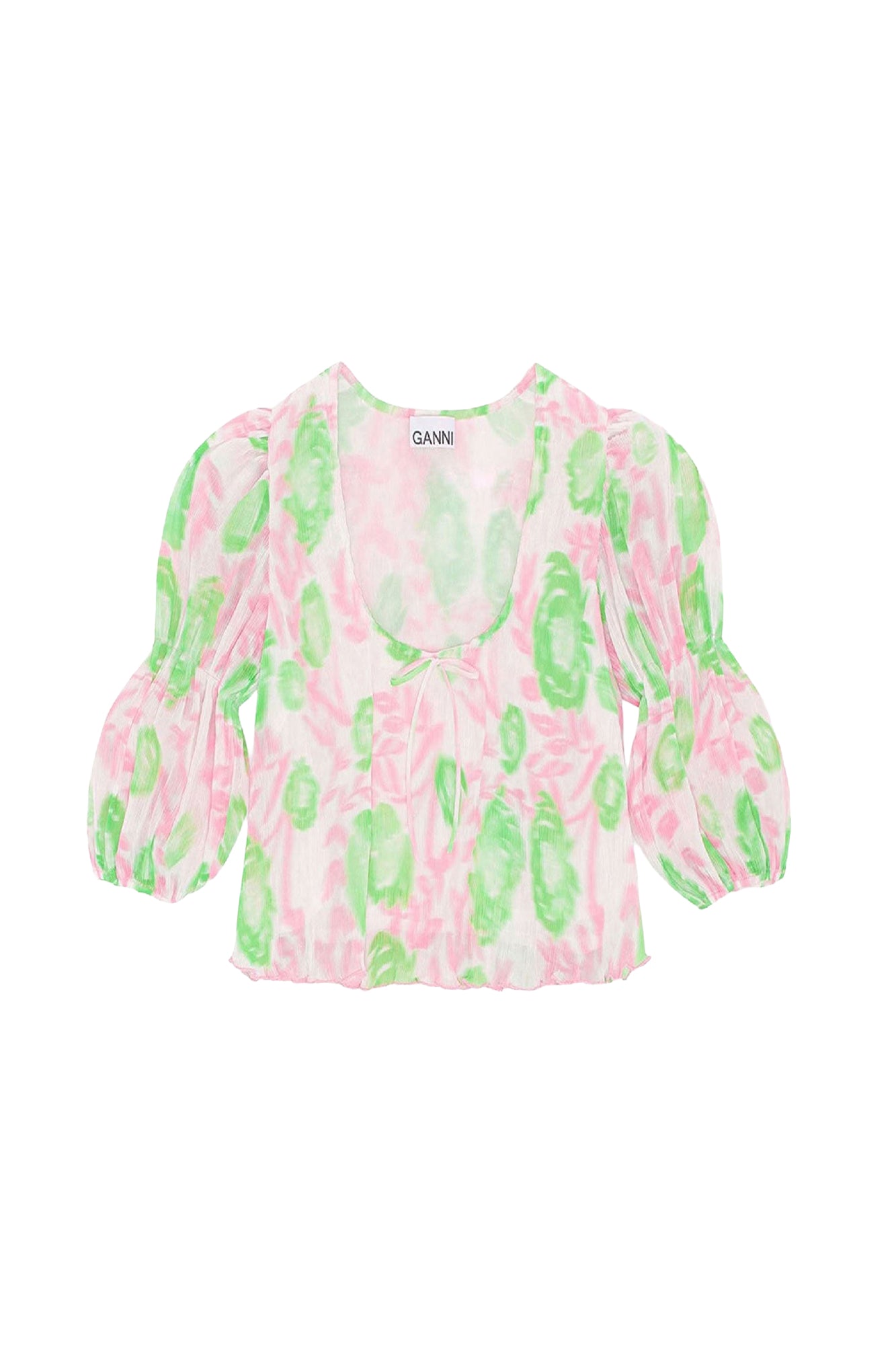 Pleated and decollete blouse - Pink Tulle
