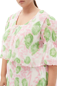 Blouse plissée et décollectée - Pink Tulle