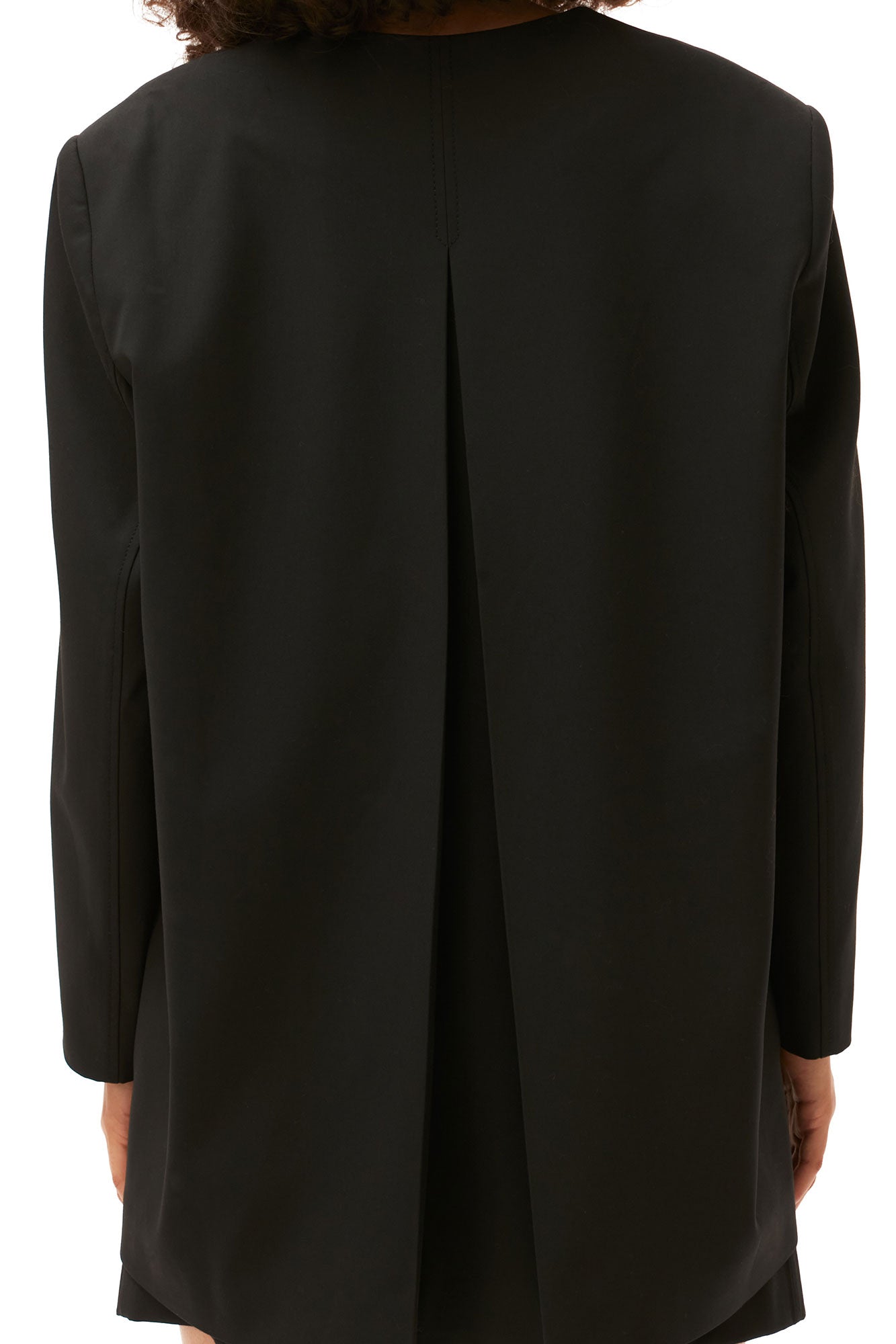 Blazer oversize drapé en tissu mélangé - Black