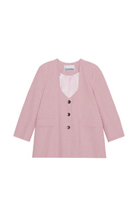 Oversized blazer draped in mixed fabric - Pink Tulle