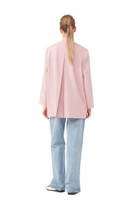 Blazer oversize drapé en tissu mélangé - Pink Tulle