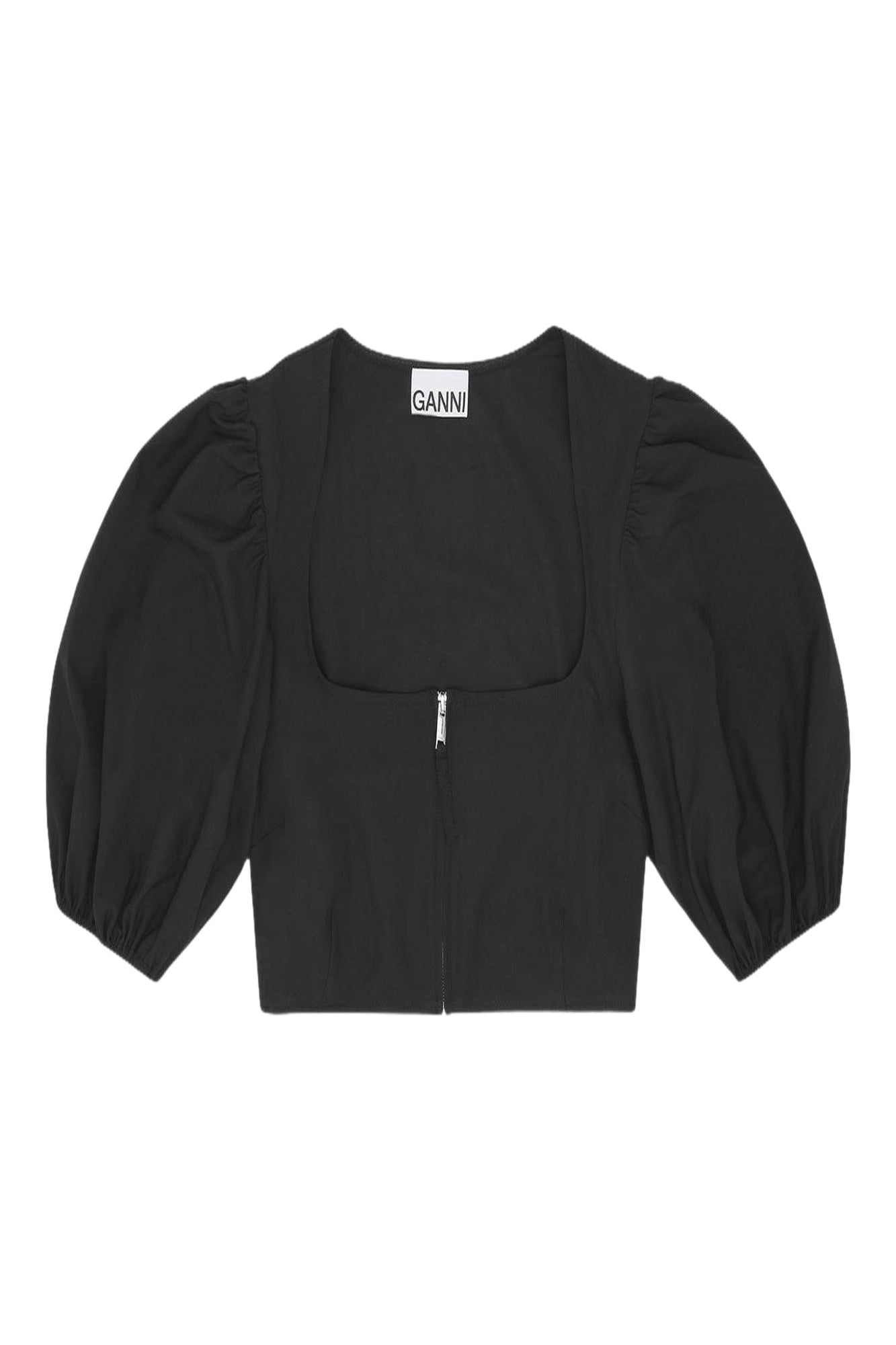 Blouse zippée fluide chiné - Black