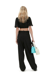 Blouse zippée fluide chiné - Black