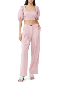Mottled fluid zipped blouse - Pink Tulle