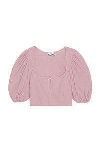 Mottled fluid zipped blouse - Pink Tulle