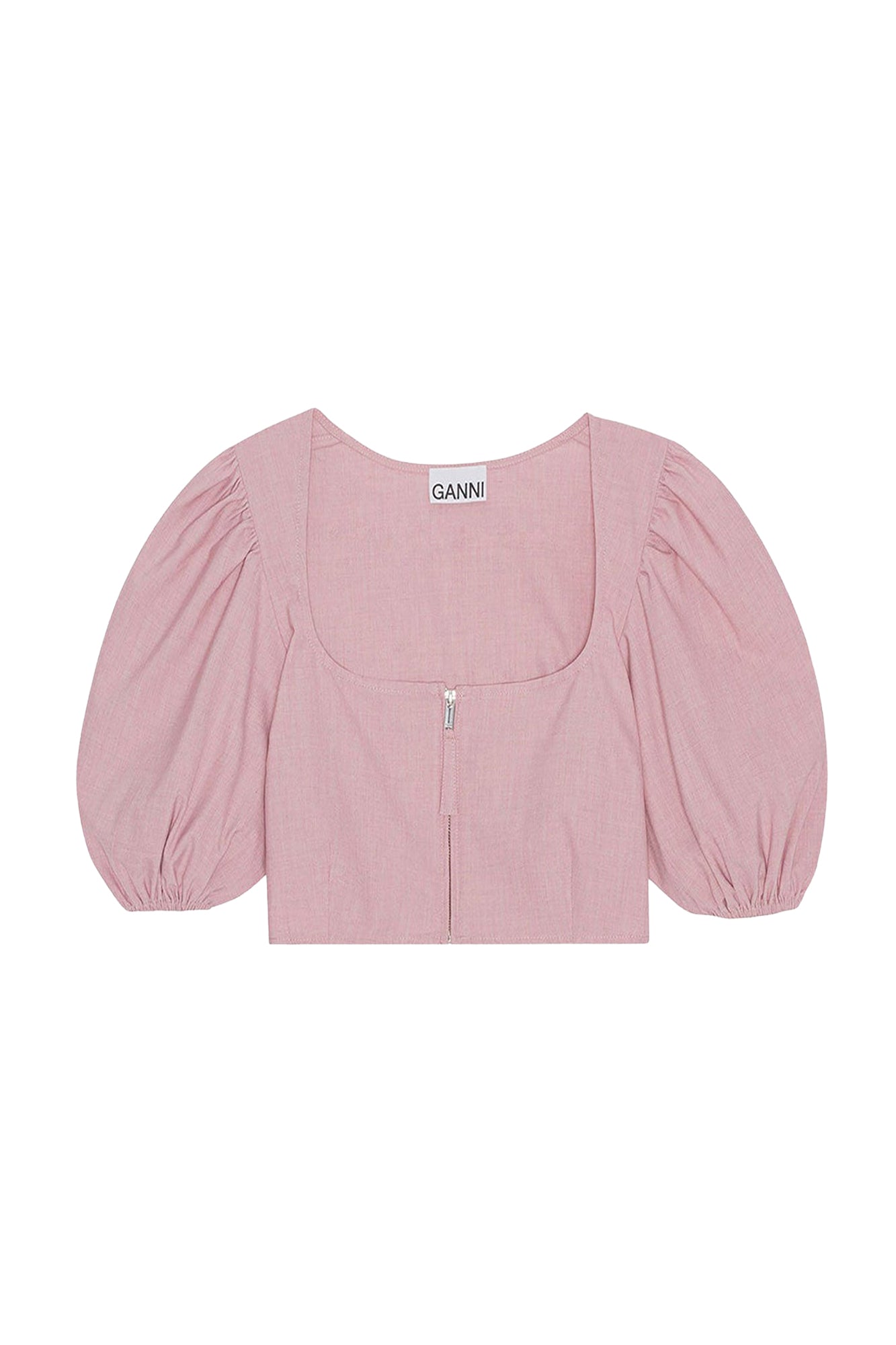 Mottled fluid zipped blouse - Pink Tulle