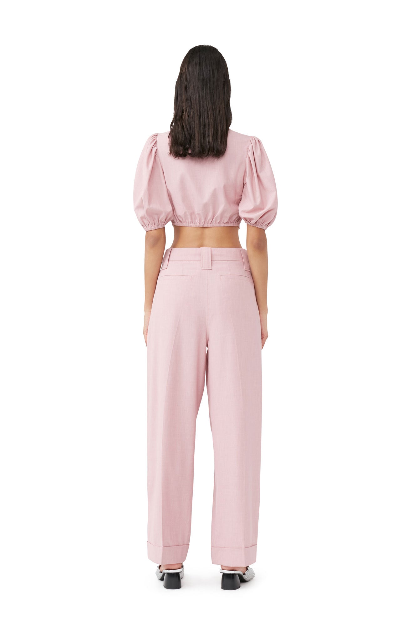 Mottled fluid zipped blouse - Pink Tulle