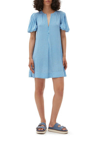 Robe courte en crêpe imprimé - Strong Blue