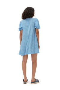 Robe courte en crêpe imprimé - Strong Blue
