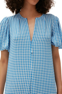 Robe courte en crêpe imprimé - Strong Blue