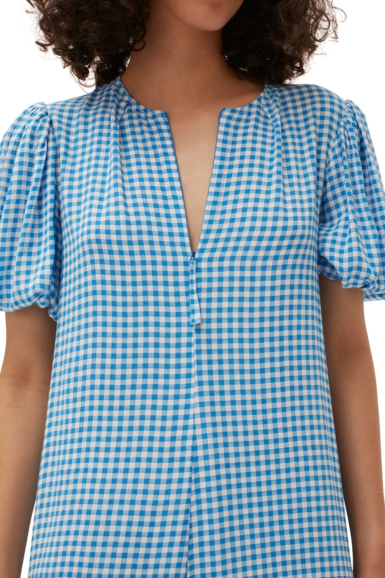 Robe courte en crêpe imprimé - Strong Blue