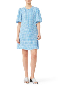 Robe courte en crêpe imprimé - Strong Blue