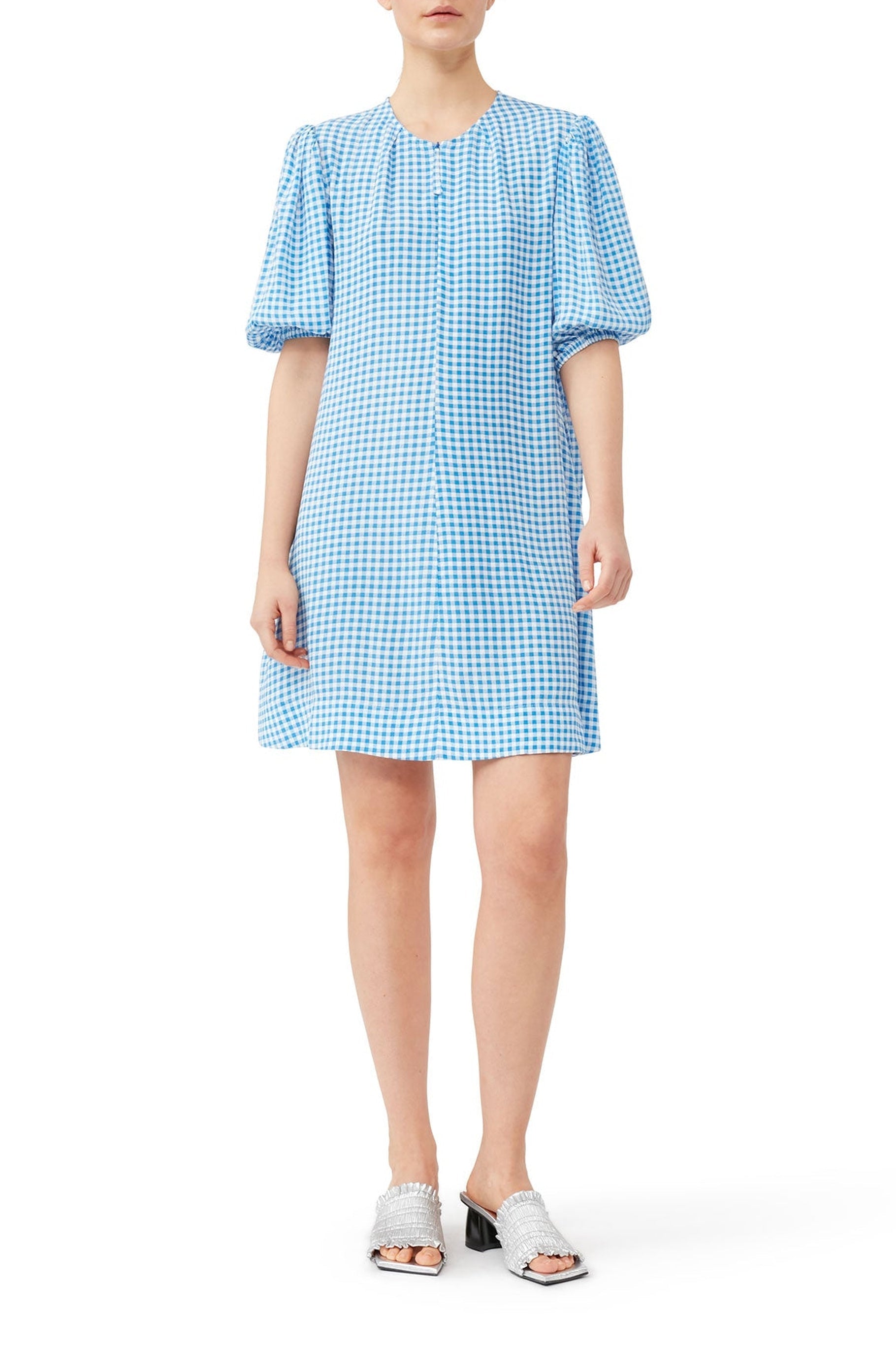 Robe courte en crêpe imprimé - Strong Blue