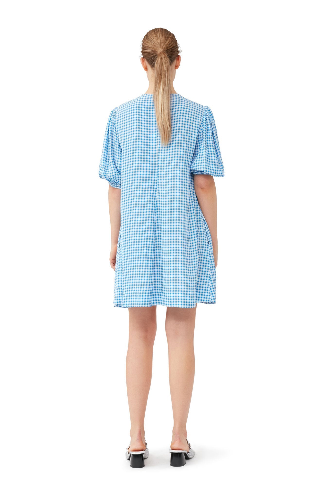 Robe courte en crêpe imprimé - Strong Blue