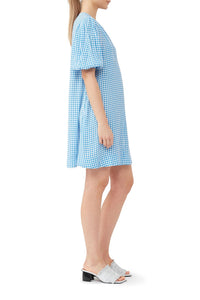 Robe courte en crêpe imprimé - Strong Blue