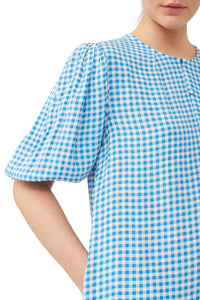 Robe courte en crêpe imprimé - Strong Blue