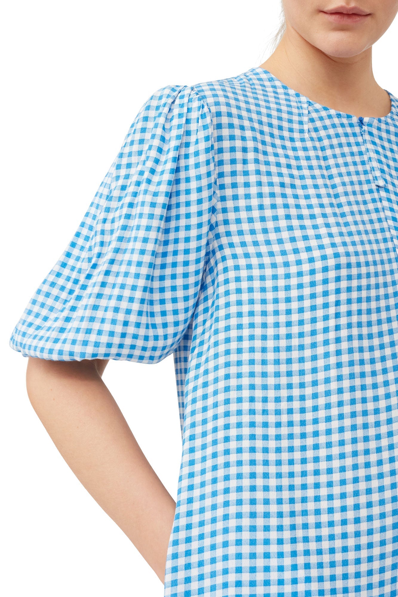 Robe courte en crêpe imprimé - Strong Blue