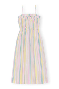 Robe longue à bretelles et rayures en coton - Multicolour