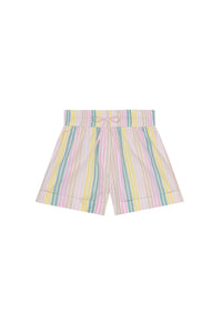 Short élastique à rayures en coton - Multicolour
