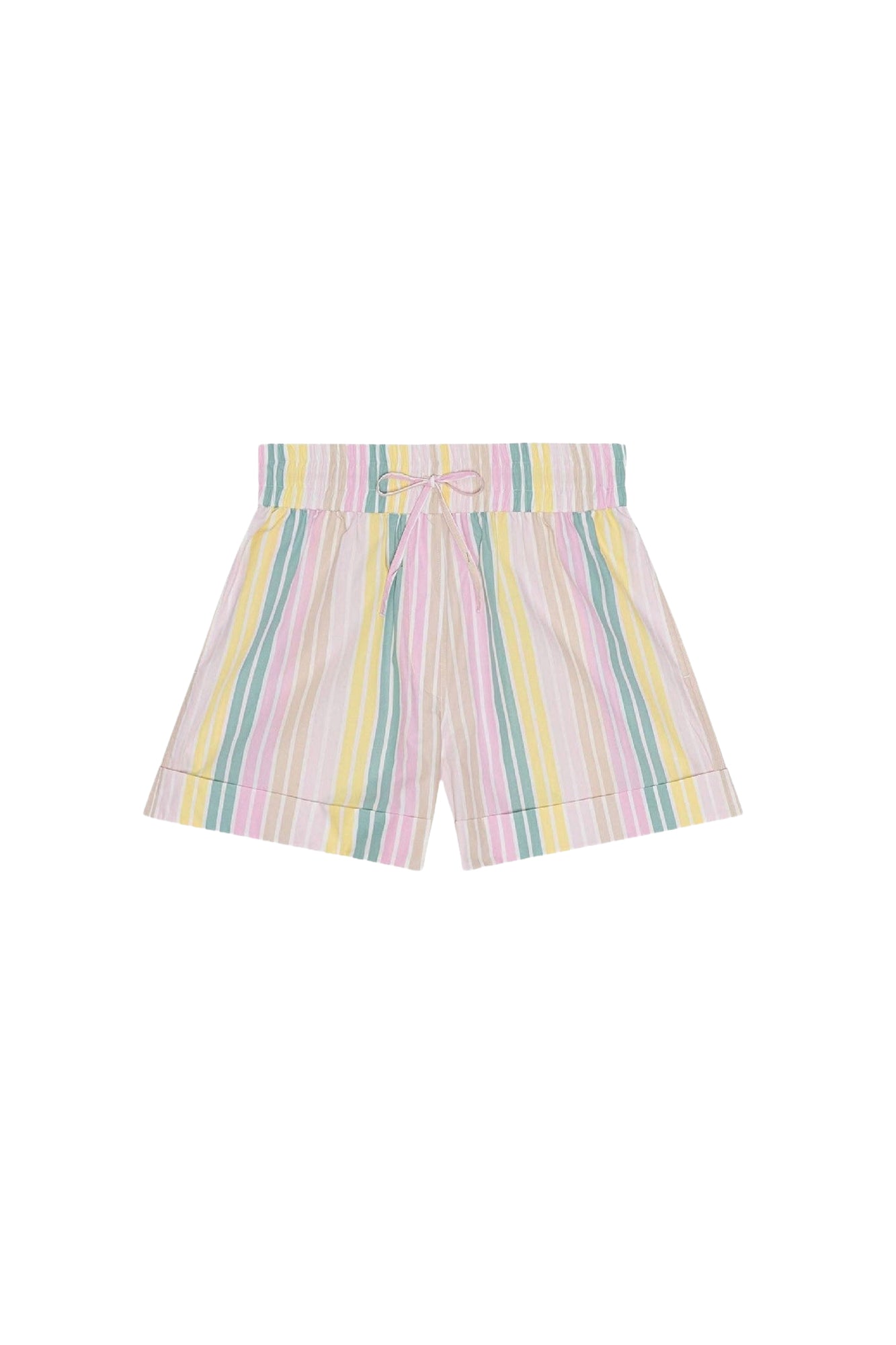 Short élastique à rayures en coton - Multicolour