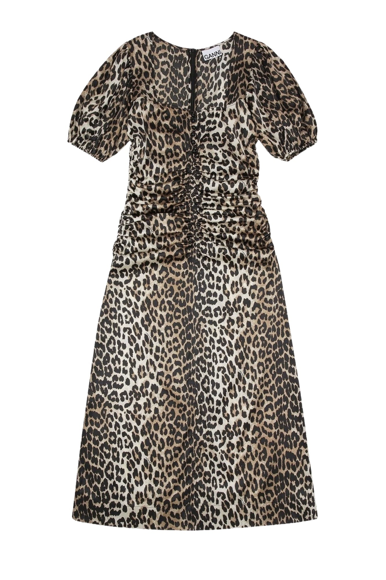Robe longue animal en soie - Leopard