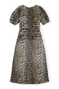 Robe longue animal en soie - Leopard
