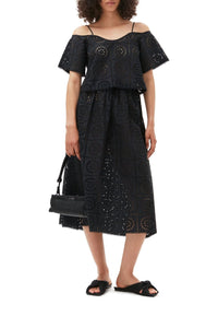 Jupe en broderie anglaise - Black