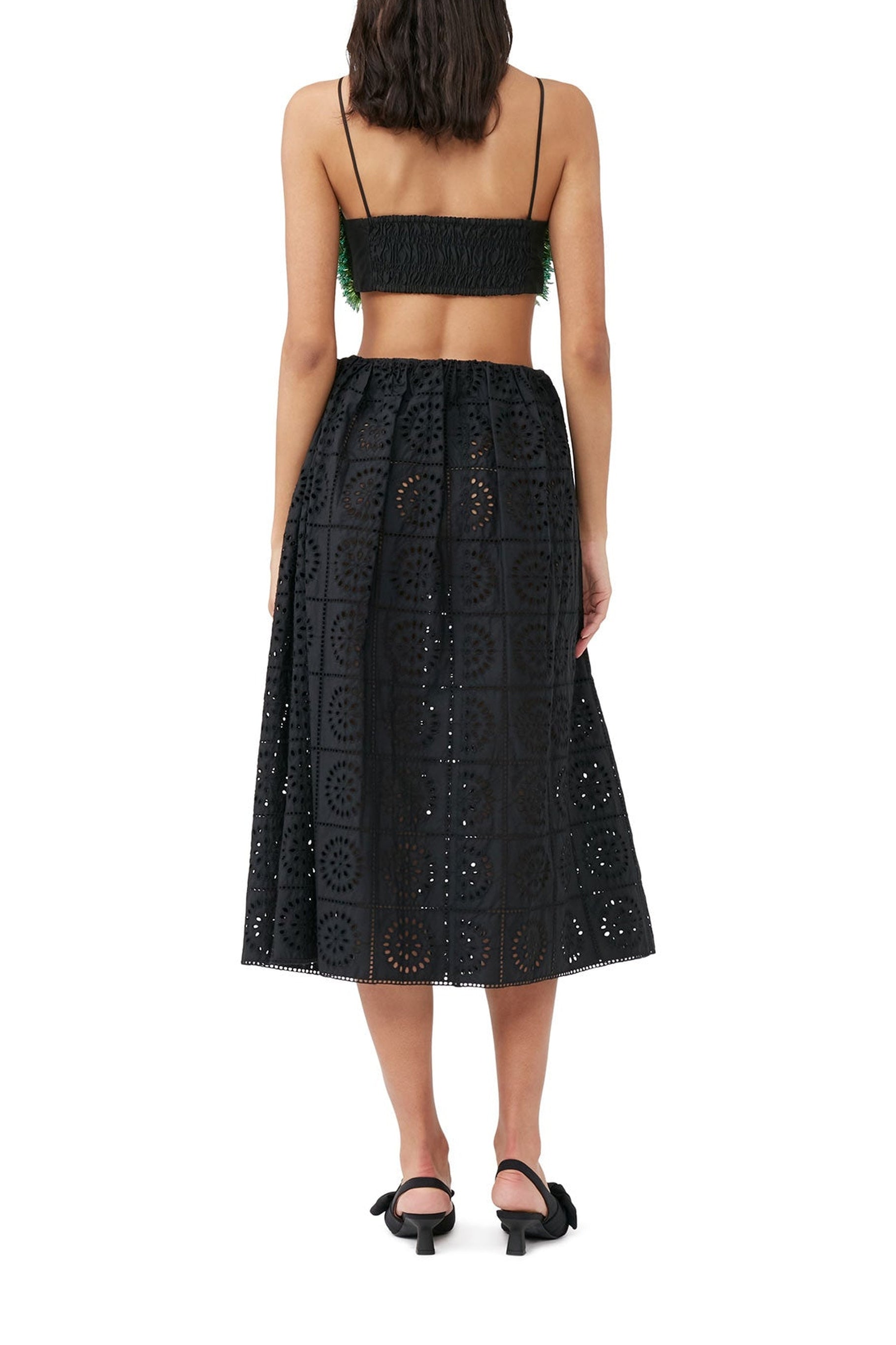 Jupe en broderie anglaise - Black