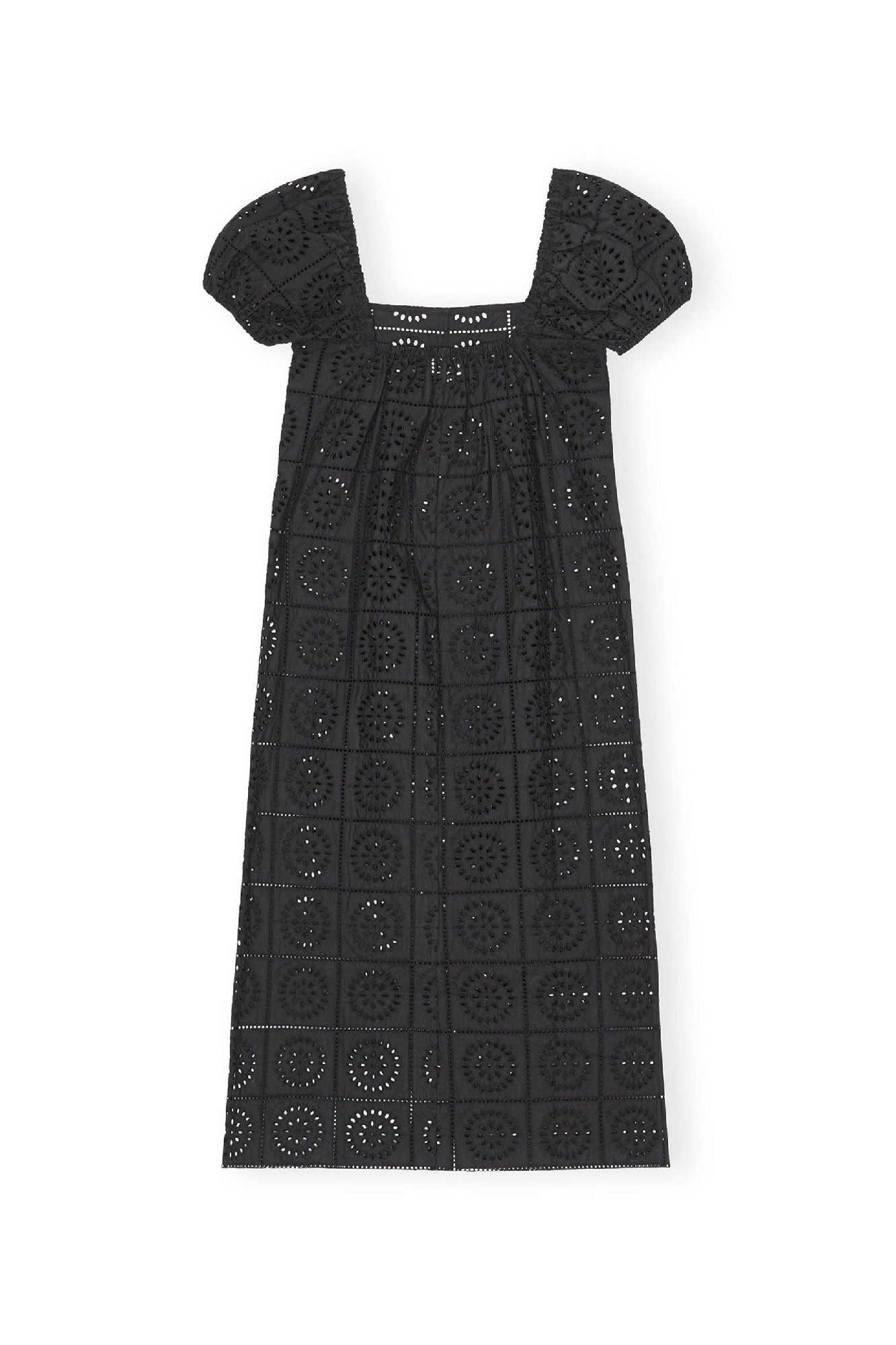 Robe midi en broderie anglaise - Black