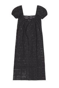 Broderie anglaise midi dress - Black